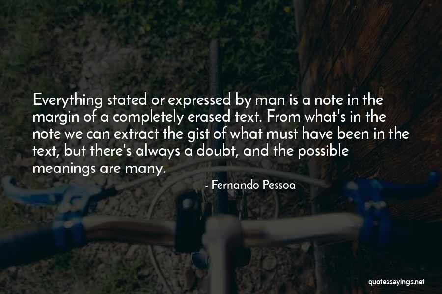 Gist Quotes By Fernando Pessoa