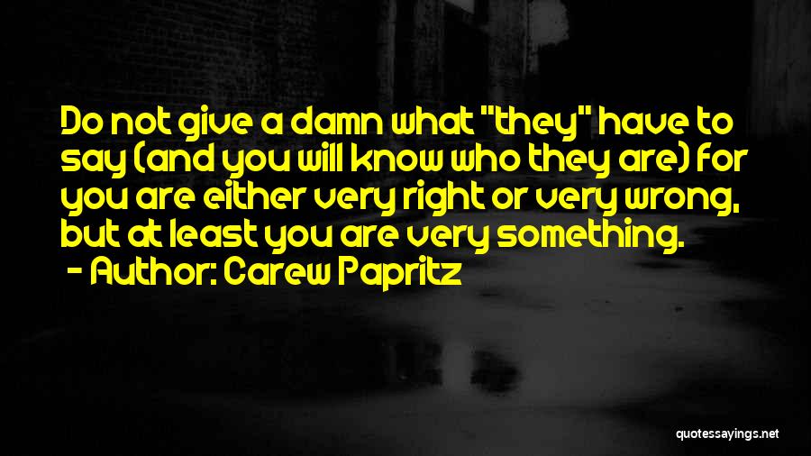 Give A Damn Quotes By Carew Papritz