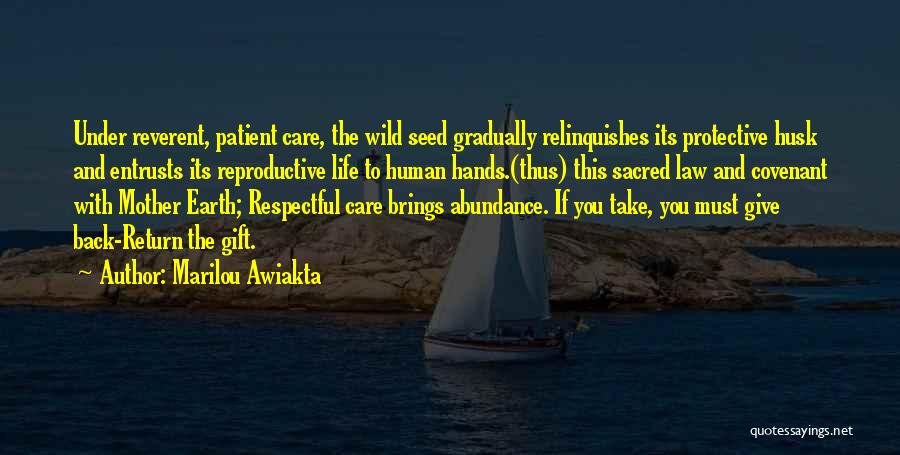 Give Back To The Earth Quotes By Marilou Awiakta