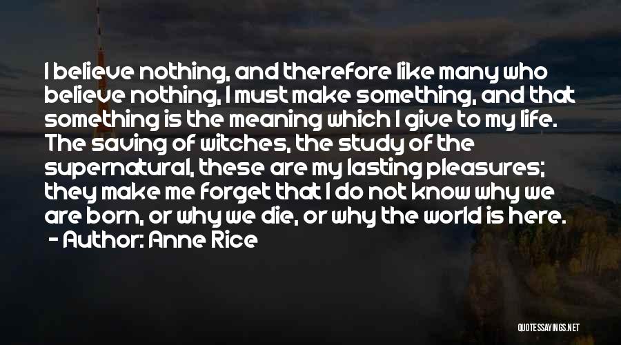 Give Me Something To Believe Quotes By Anne Rice