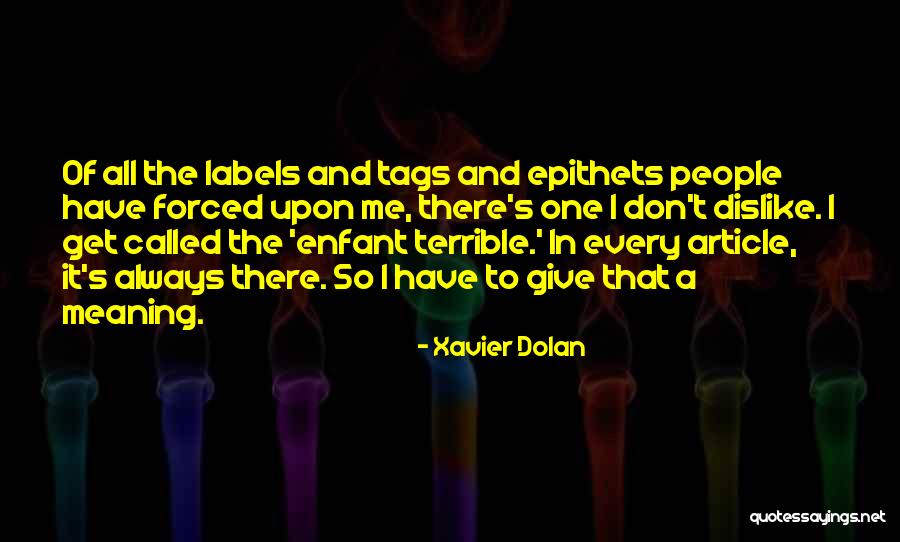 Give Up Labels Quotes By Xavier Dolan