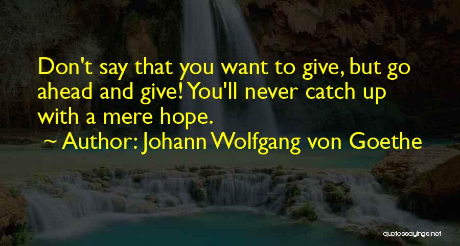 Giving And Hope Quotes By Johann Wolfgang Von Goethe