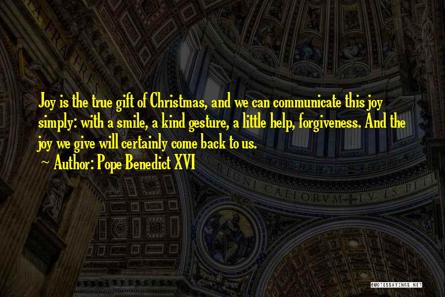 Giving Back At Christmas Quotes By Pope Benedict XVI