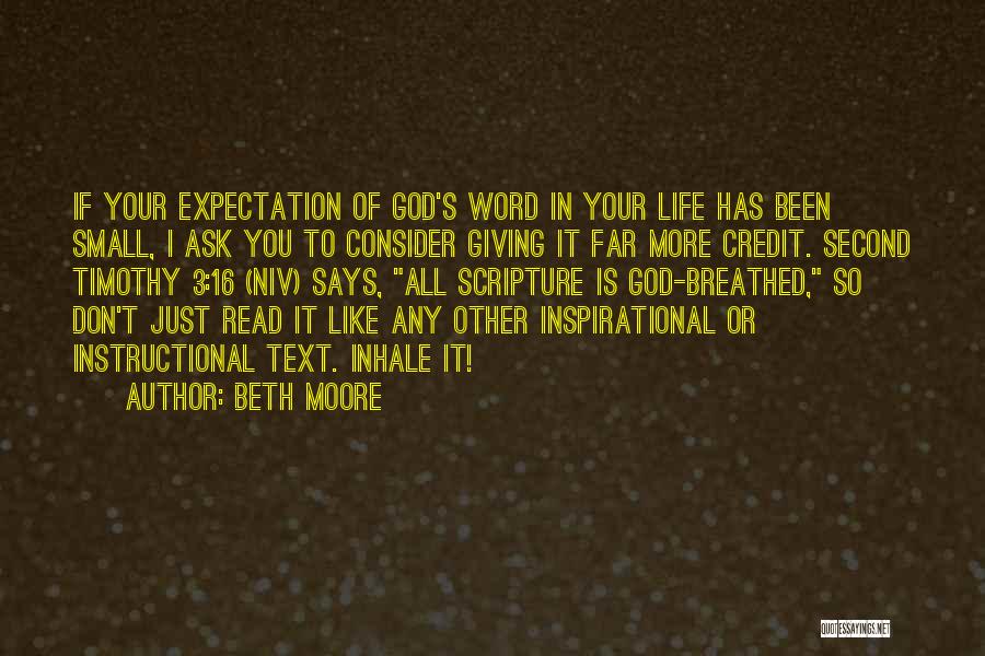 Giving Credit To God Quotes By Beth Moore