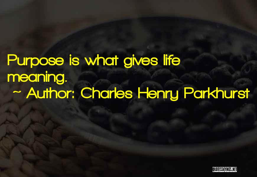 Giving Life Meaning Quotes By Charles Henry Parkhurst