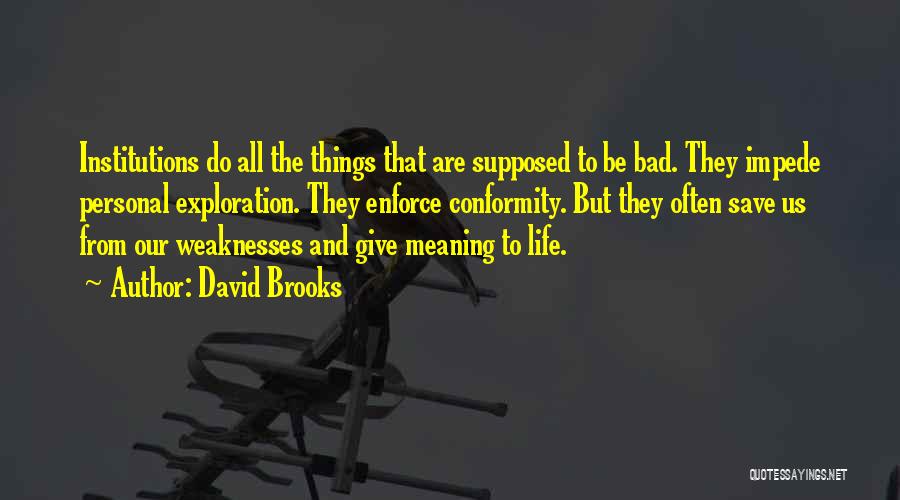 Giving Life Meaning Quotes By David Brooks