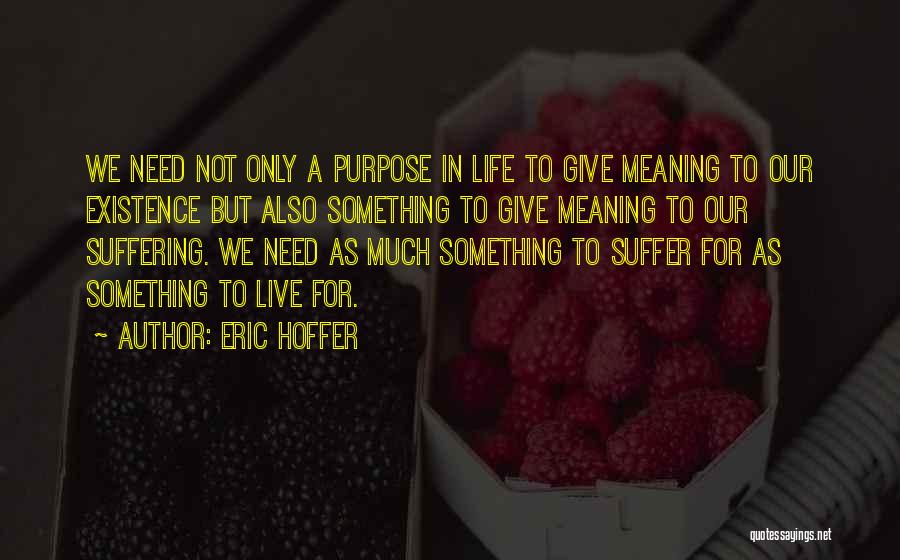 Giving Life Meaning Quotes By Eric Hoffer