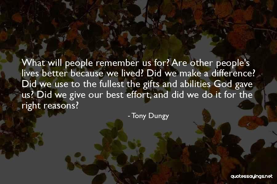 Giving Our Best To God Quotes By Tony Dungy