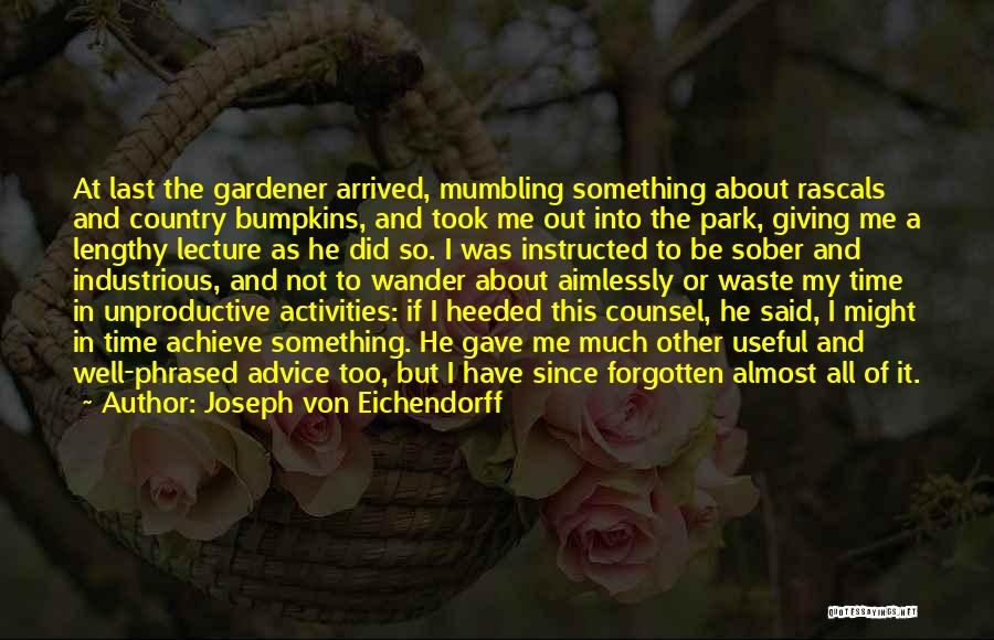 Giving Out Advice Quotes By Joseph Von Eichendorff