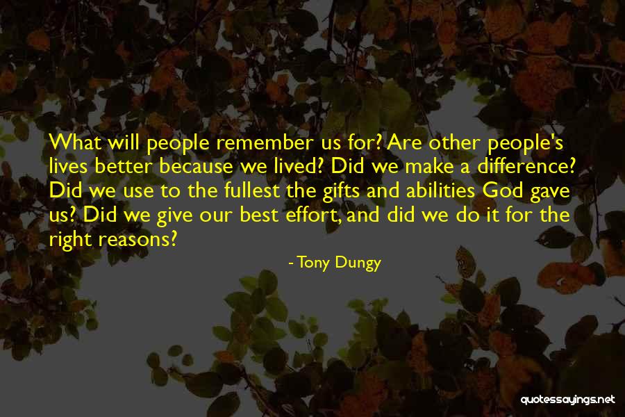 Giving Reasons Quotes By Tony Dungy