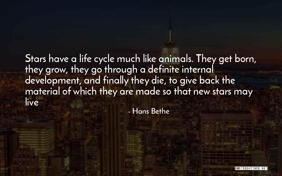 Giving To Animals Quotes By Hans Bethe