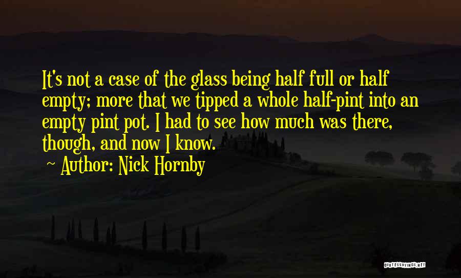 Glass Half Empty Quotes By Nick Hornby