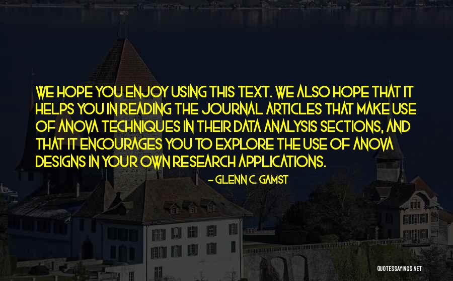 Glenn C. Gamst Quotes 1892074