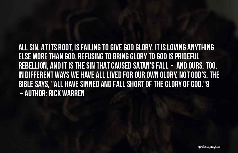 Glory Of God Bible Quotes By Rick Warren