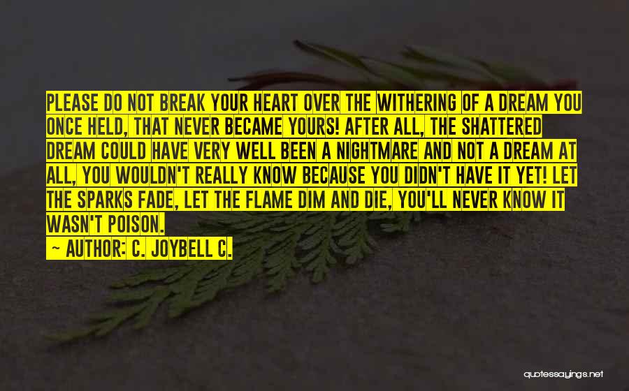 Go After Your Dreams Quotes By C. JoyBell C.