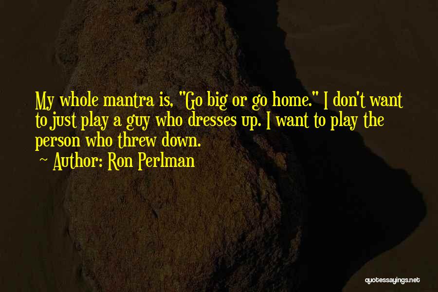 Go Big Or Go Home Quotes By Ron Perlman