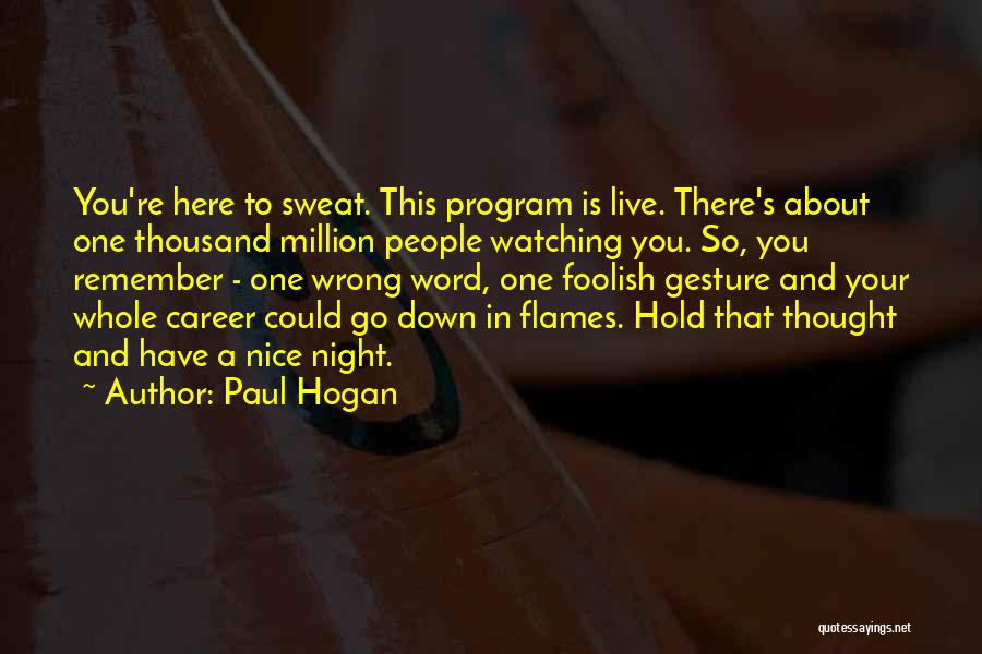 Go Down In Flames Quotes By Paul Hogan