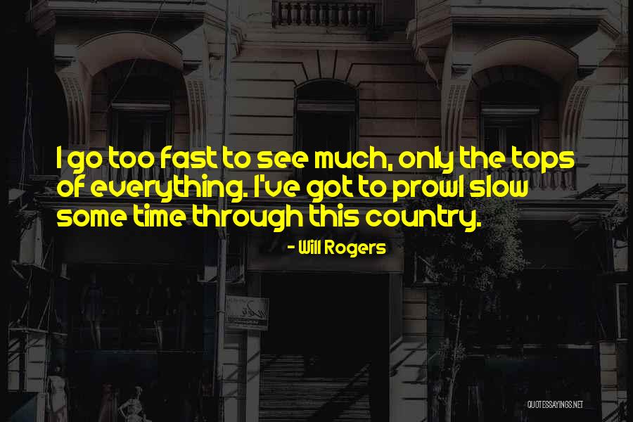 Go Slow To Go Fast Quotes By Will Rogers