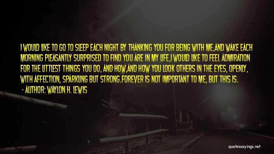 Go To Sleep My Love Quotes By Waylon H. Lewis