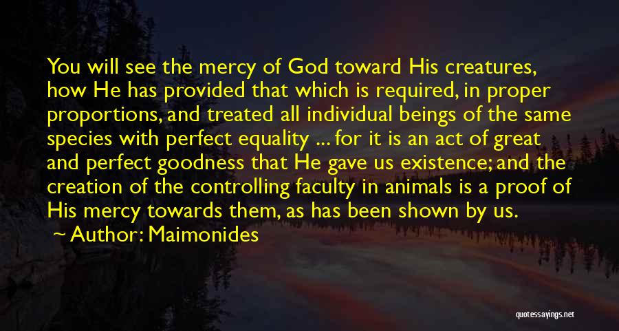 God And Creation Quotes By Maimonides