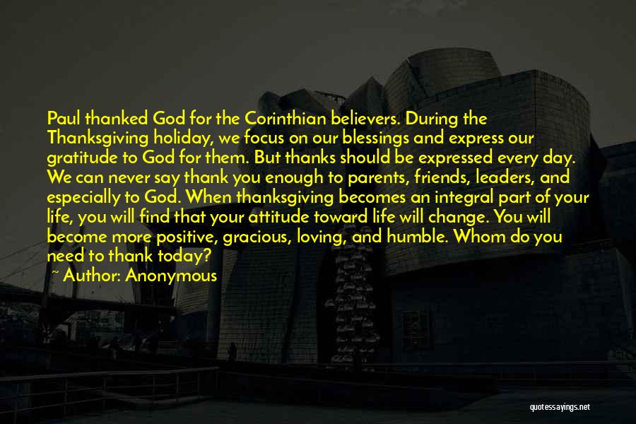 God And Thanksgiving Quotes By Anonymous