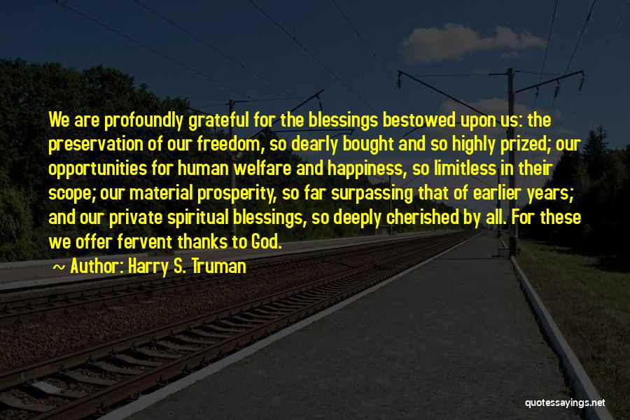 God And Thanksgiving Quotes By Harry S. Truman