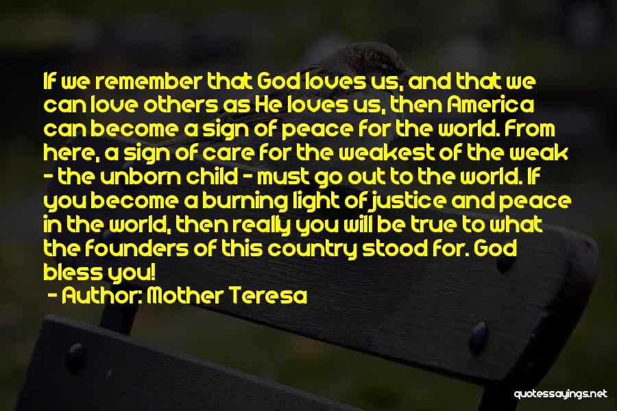 God Bless America 9/11 Quotes By Mother Teresa