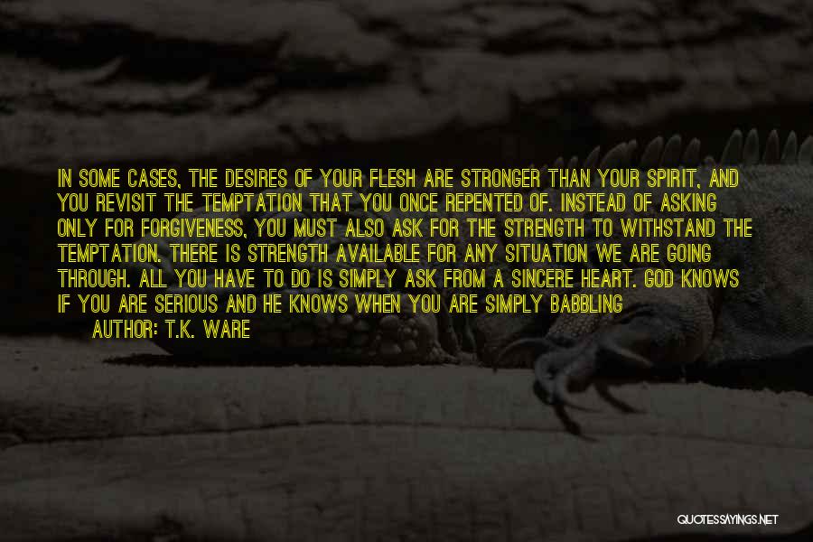 God For Strength Quotes By T.K. Ware