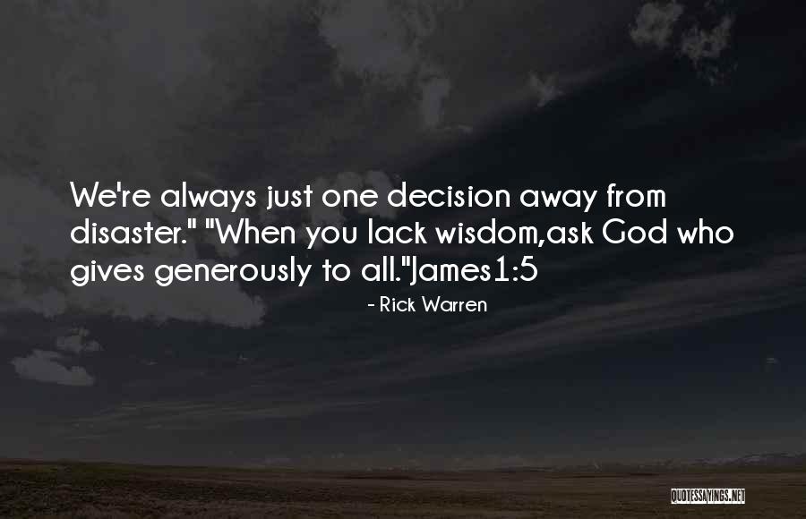 God Gives Wisdom Quotes By Rick Warren