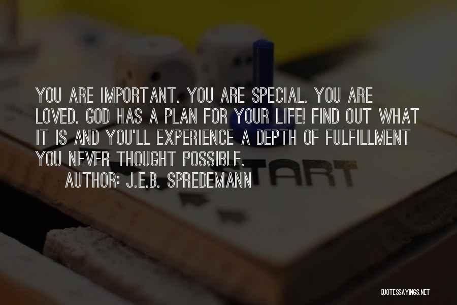 God Has A Plan For Your Life Quotes By J.E.B. Spredemann