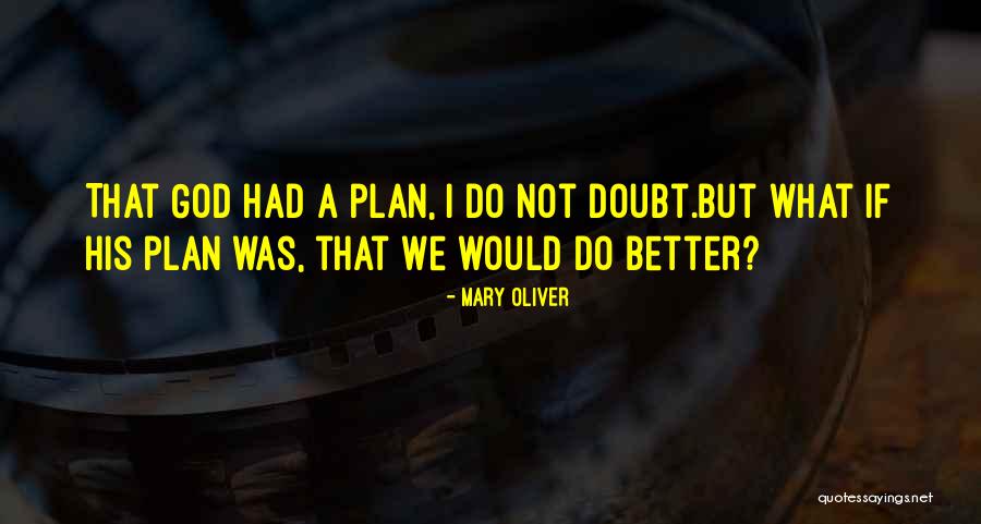 God Has Better Plan For Me Quotes By Mary Oliver God Has Better Plan For Me Quotes By Mary Oliver