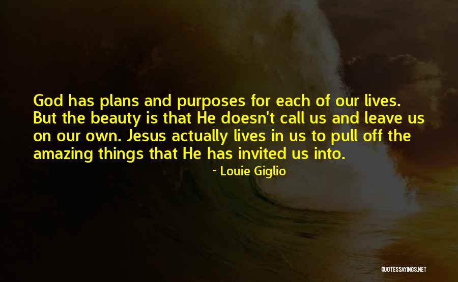 God Has Plan For Us Quotes By Louie Giglio