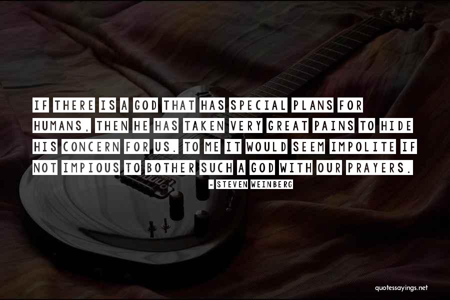 God Has Plans For Me Quotes By Steven Weinberg God Has Plans For Me Quotes By Steven Weinberg