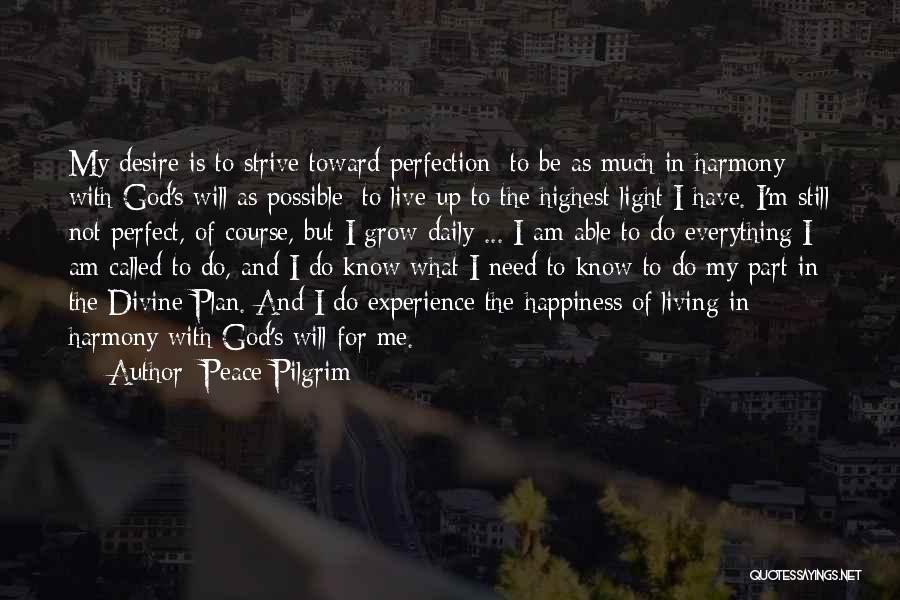 God Has The Perfect Plan Quotes By Peace Pilgrim