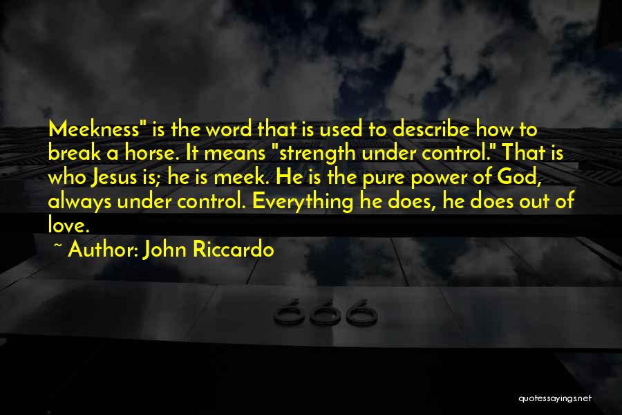 God Is Control Quotes By John Riccardo