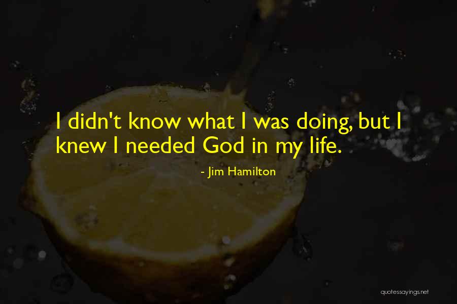 God Knew I Needed You Quotes By Jim Hamilton God Knew I Needed You Quotes By Jim Hamilton