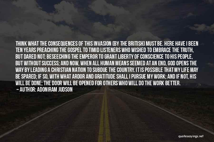 God Leading Quotes By Adoniram Judson