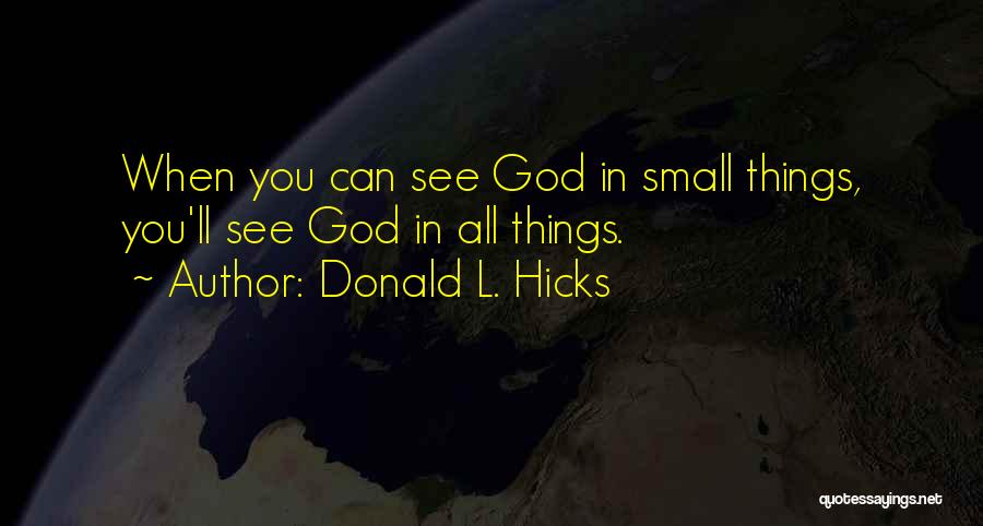 God Seeing All Quotes By Donald L. Hicks