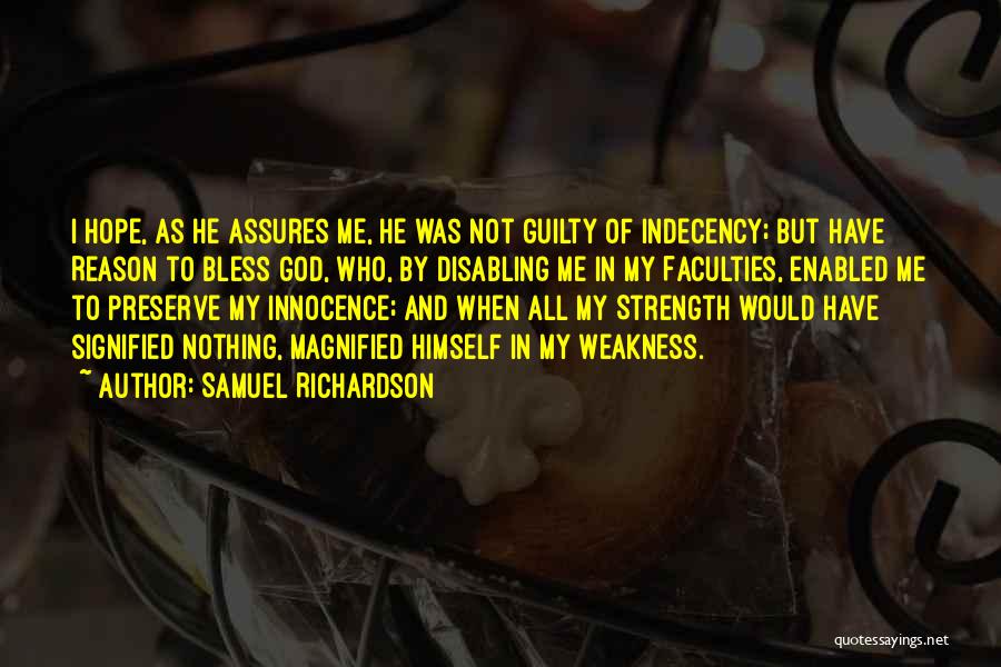 God Strength Quotes By Samuel Richardson