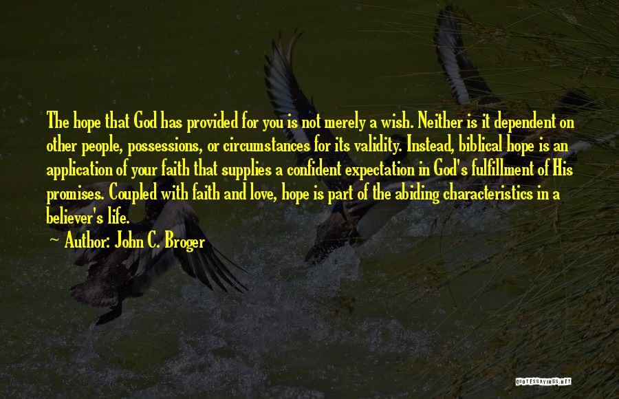 God Supplies Quotes By John C. Broger