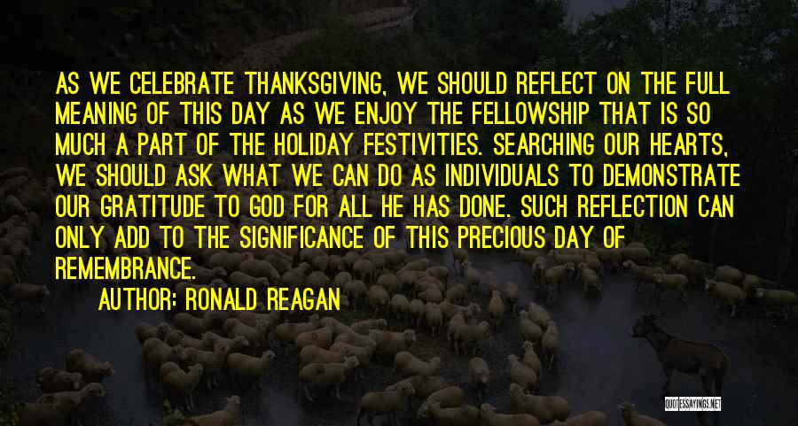God Thanksgiving Quotes By Ronald Reagan