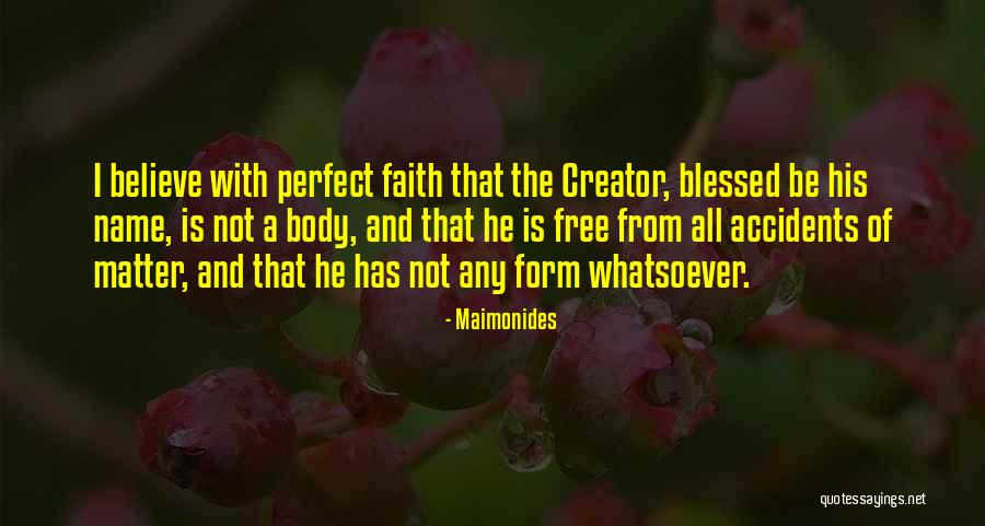 God The Creator Quotes By Maimonides