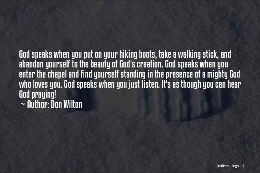 God Walking Quotes By Don Wilton