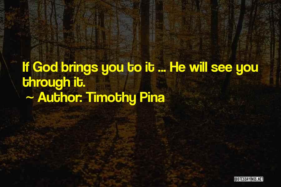 God Will See You Through Quotes By Timothy Pina