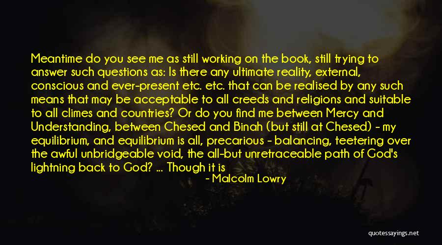 God Working It Out Quotes By Malcolm Lowry