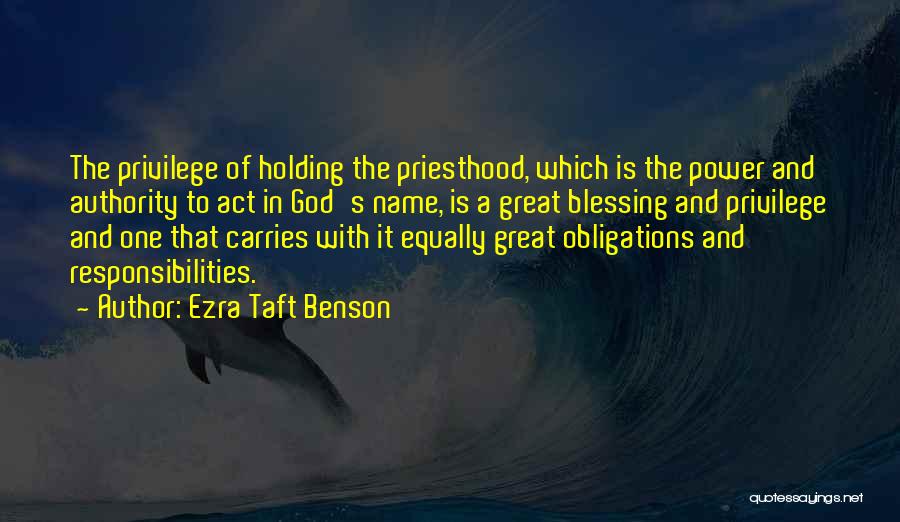 God's Blessing Quotes By Ezra Taft Benson