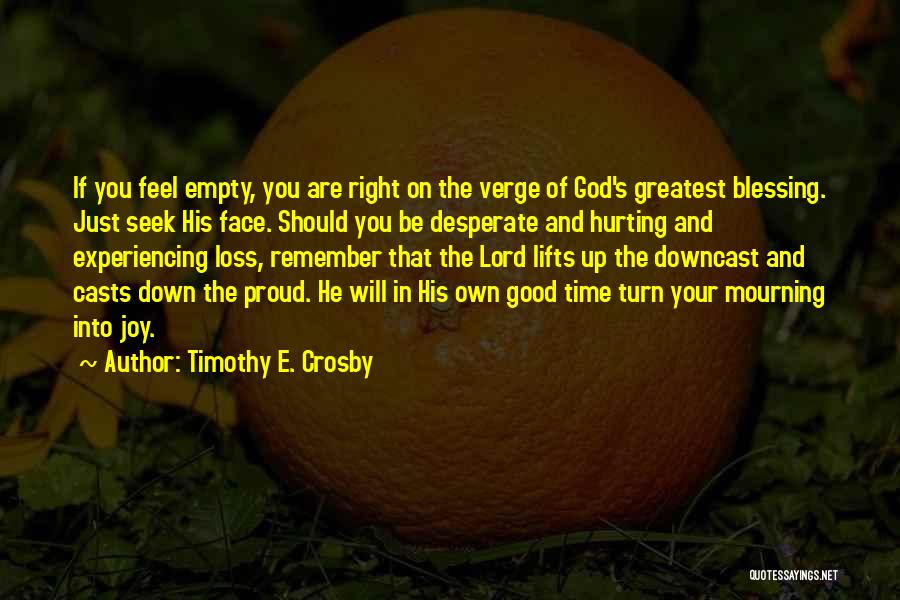 God's Blessing Quotes By Timothy E. Crosby