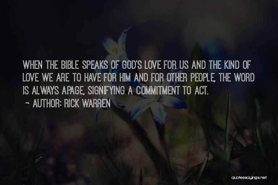 God's Love Bible Quotes By Rick Warren