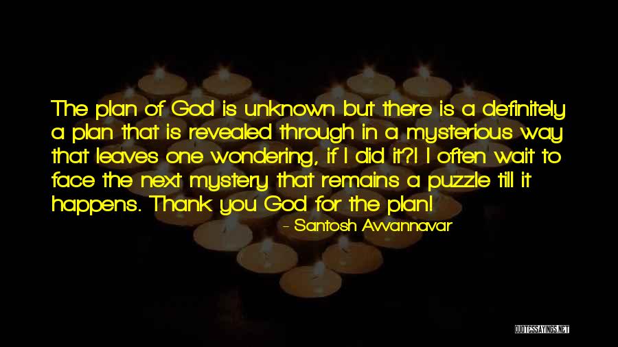 God's Plans For You Quotes By Santosh Avvannavar God's Plans For You Quotes By Santosh Avvannavar