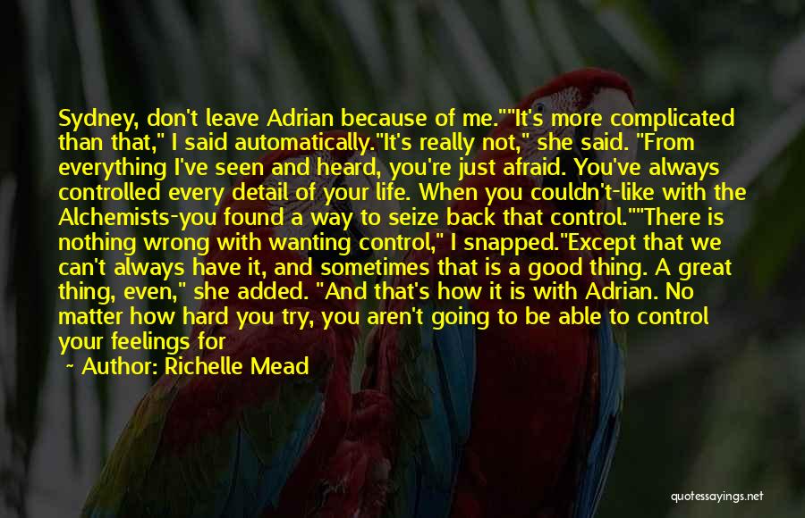 Going Away Love Quotes By Richelle Mead